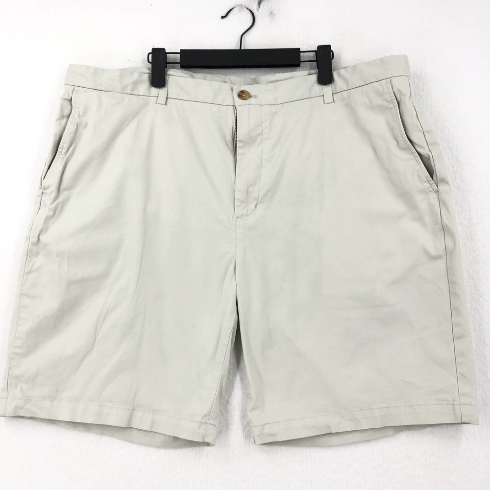 Vineyard Vines Mens 42 Khaki Tan Shorts Flat Front Stretch Pockets 9" Chinos